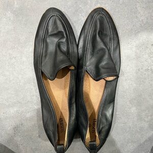 Susina Black Leather Loafers with Slip-On Design